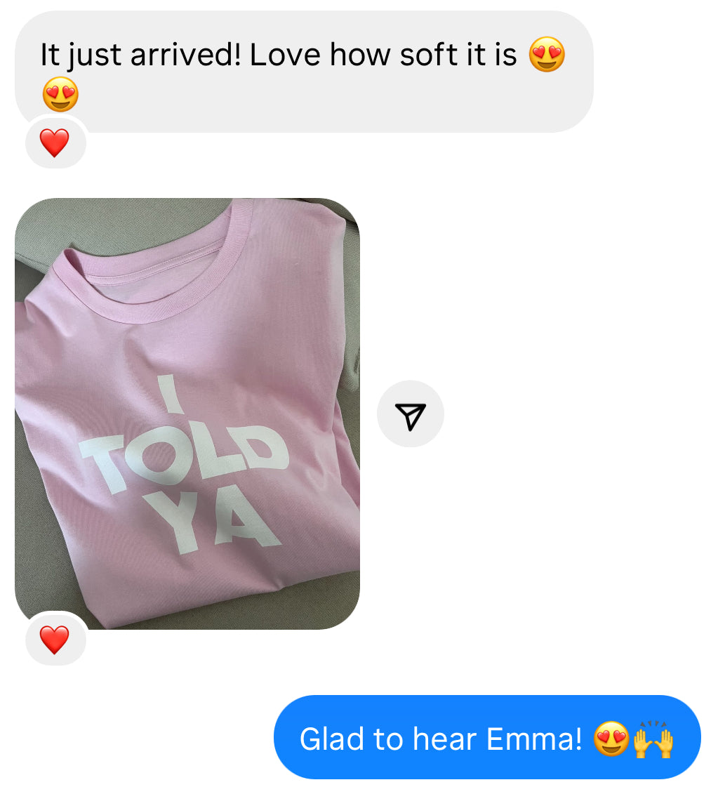 I TOLD YA t-shirt. Pink unisex. John John Kennedy. Clothes With Words apparel. Zendaya on the Callengers Film.