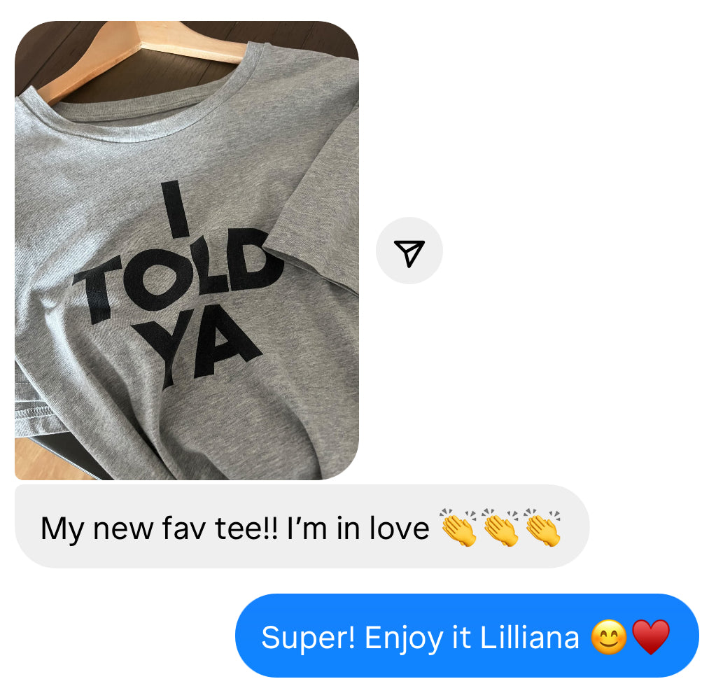 I TOLD YA t-shirt. The original one. As seen on JFK Jr and Zendaya. Challengers movie.