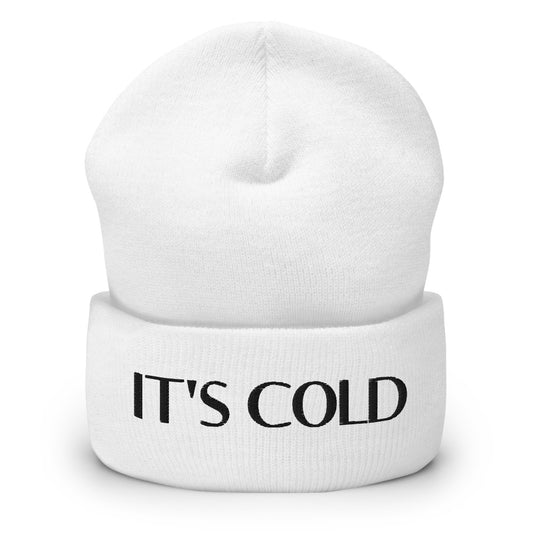 ITS' COLD beanie by Clothes With Words | Clothing and accessories with words