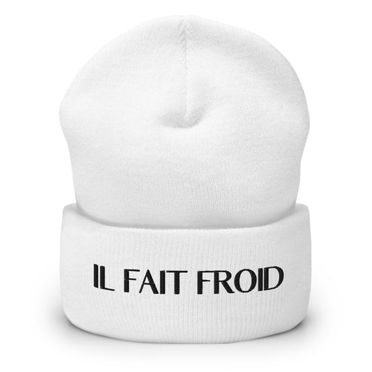 IL FAIT FROID beanie by Clothes With Words | Clothing and accessories with words