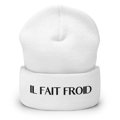 IL FAIT FROID beanie by Clothes With Words | Clothing and accessories with words