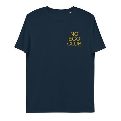 No Ego Club t-shirt blue navy and unisex. Clothes With Words apparel.